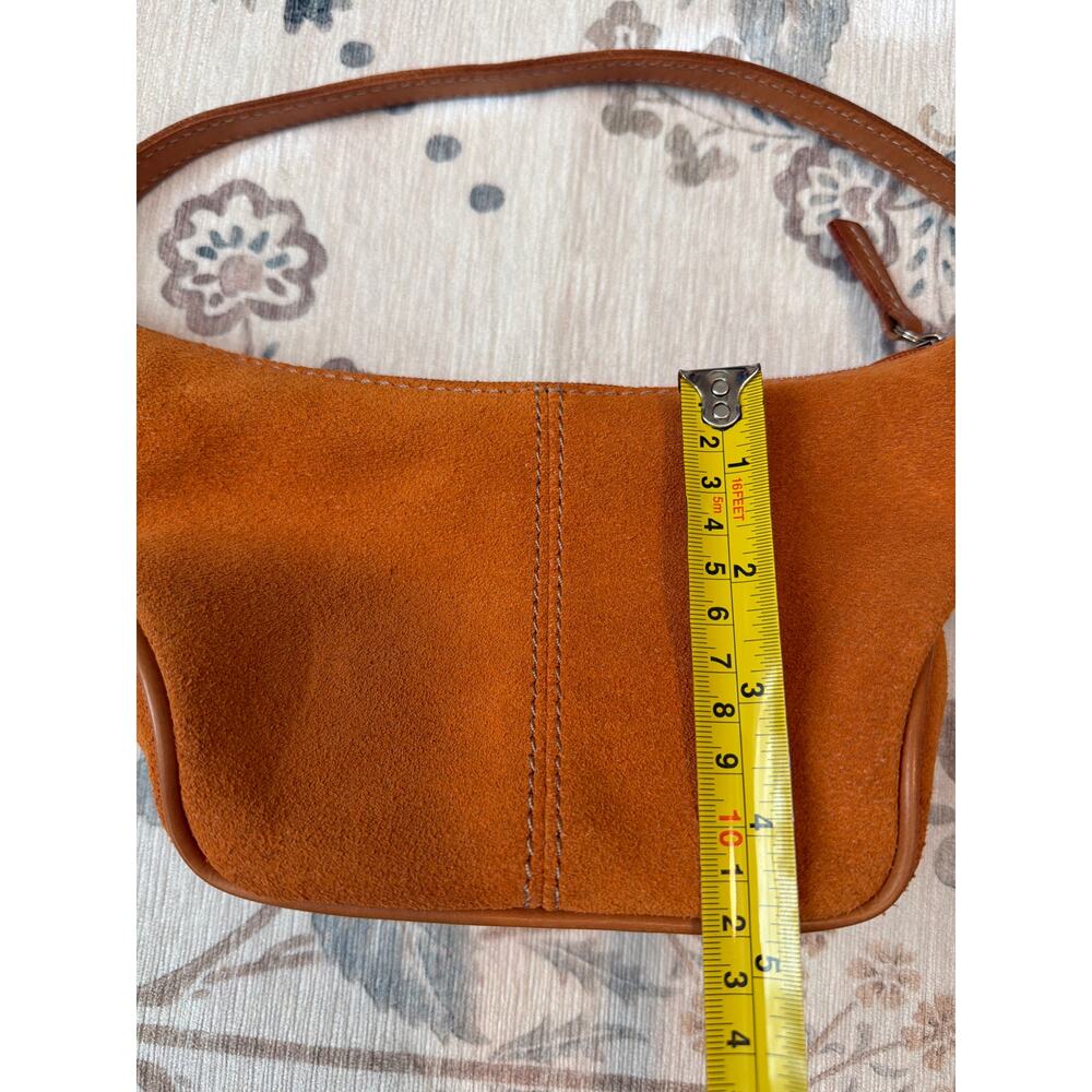 Fossil Small Orange Suede Leather Shoulder Bag Hobo Vintage Y2K Boho Minimalist - Picture 8 of 8